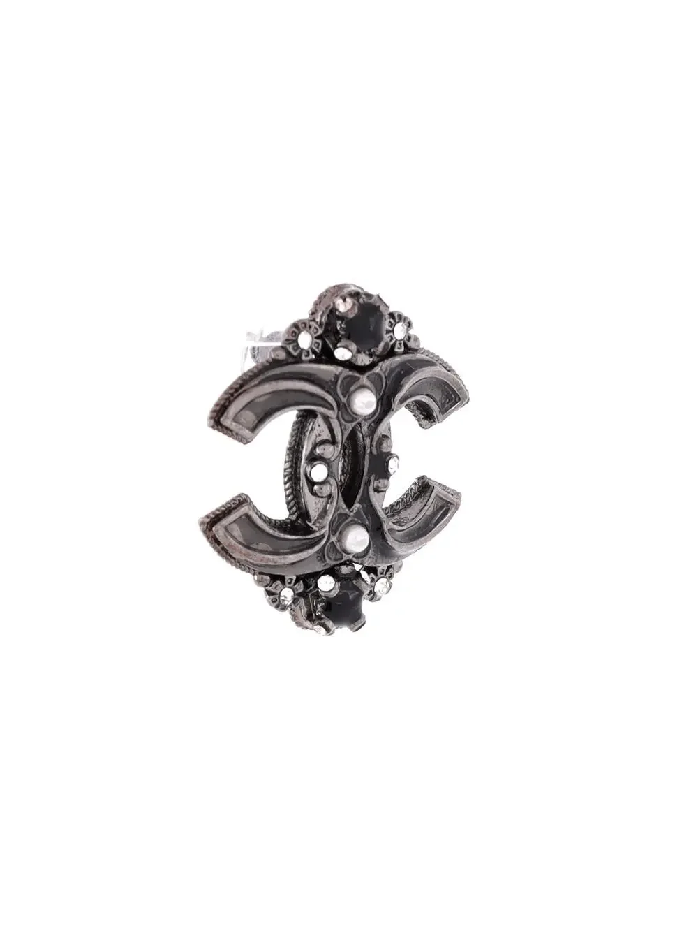Chanel Cc Stud Earrings Metal With Faux #237542C90B